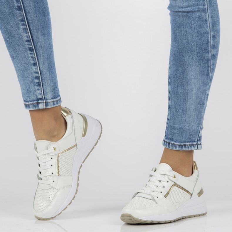 Bőr tornacipő Filippo DP2003 / 21 Wh fehér 1