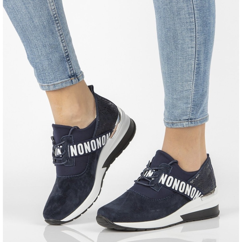 Bőr tornacipő Filippo DP1388 / 21 Nv sötétkék 1