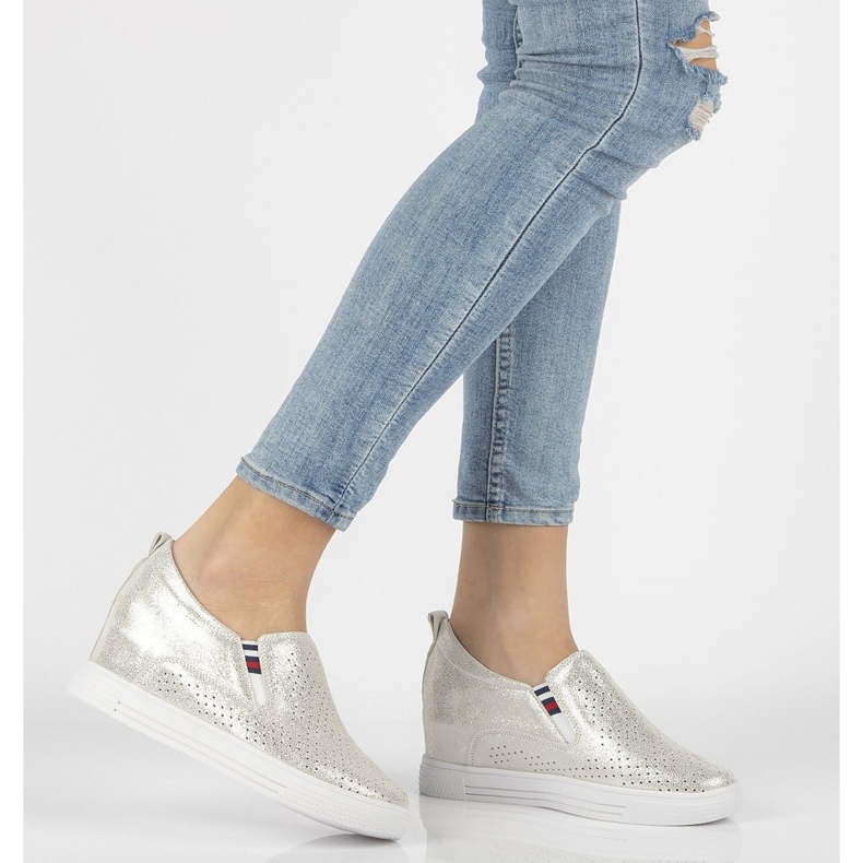 Bőr cipő Filippo DP1356 / 21 Si ezüst 1