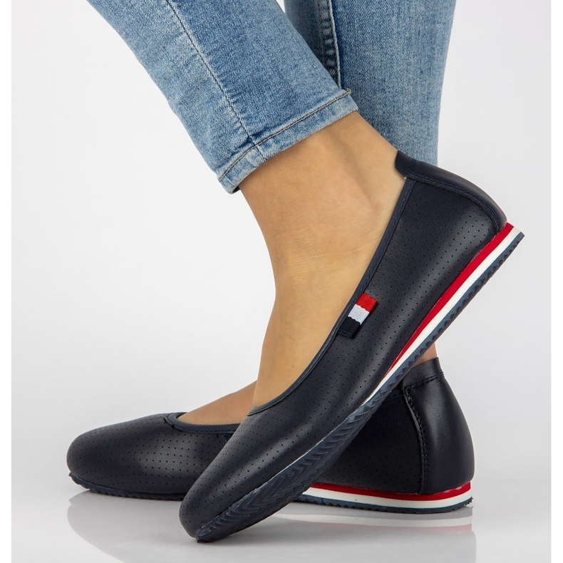 Bőr balerina Filippo DP2171 / 21 Nv sötétkék 1