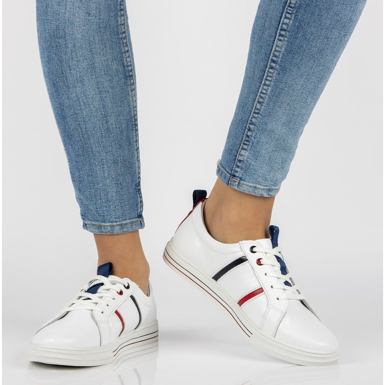 Bőr cipő Filippo DP2045 / 21 Wh fehér 1