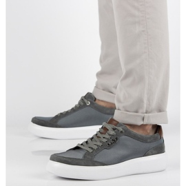 Bőr cipő Filippo MP2398 / 21 Gr szürke 2