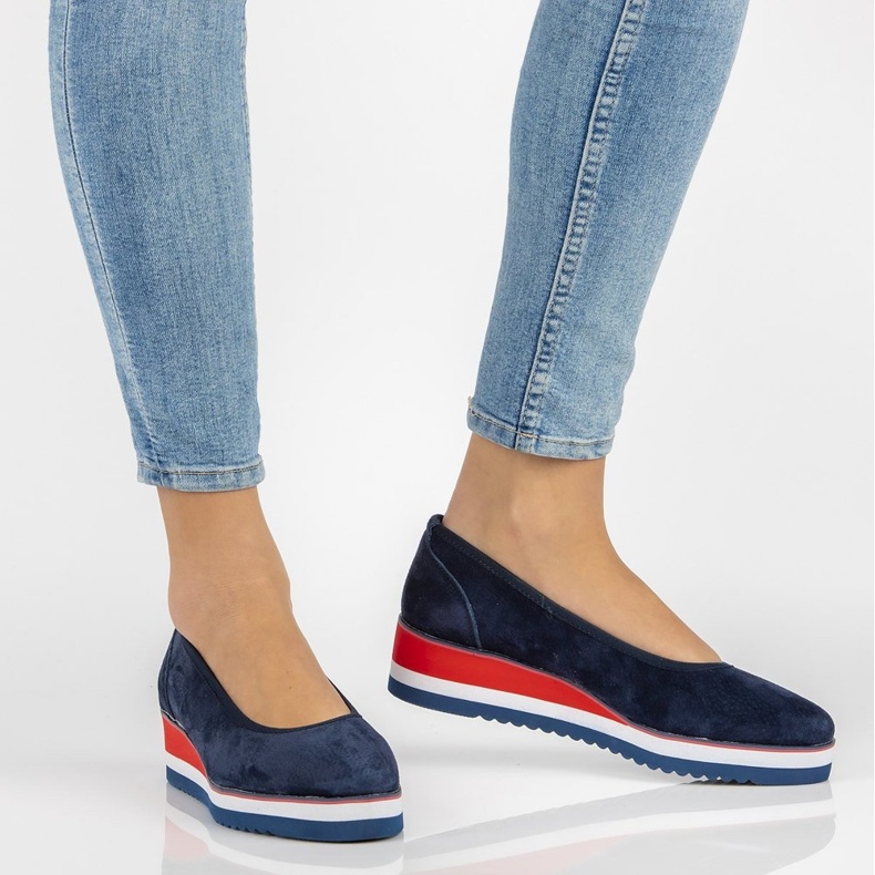 Bőr balerinák Filippo DP2323 / 21 Nv sötétkék 1