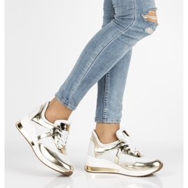 Bőr tornacipő Filippo 086 fehér aranysárga 1