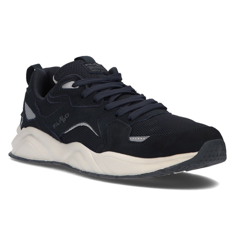 Bőr tornacipő Filippo MSP2119 / 21 Nv sötétkék 1