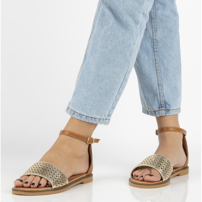 Filippo DS2102 / 21 Go Br barna szandál aranysárga 2