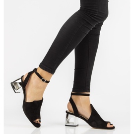 Fekete Filippo DS2107 / 21 Bk sarkú szandál 2