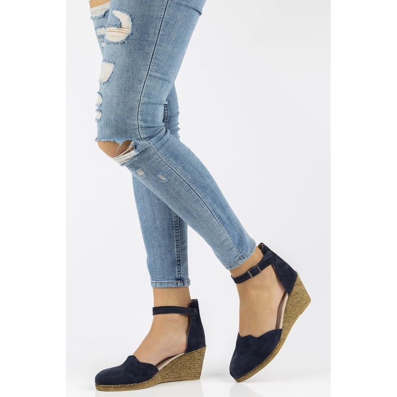 Bőr szandál Filippo DS1394 / 21 Nv sötétkék 2