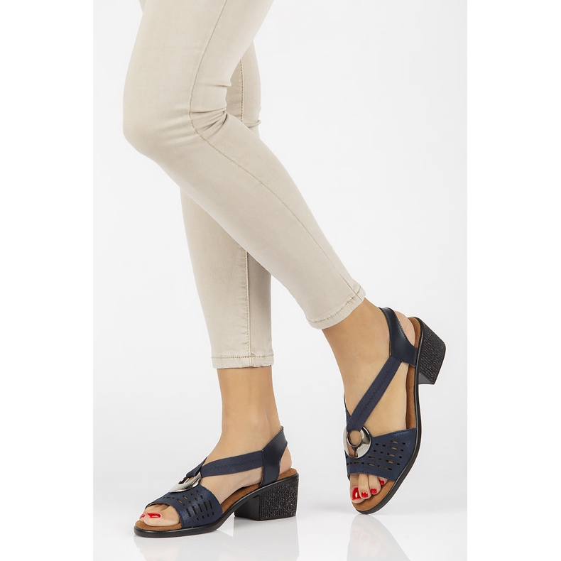 Bőr szandál Filippo DS2308 / 21 Nv sötétkék 1