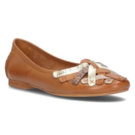 Bőr balerina Filippo 01358 piros barna 1