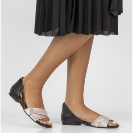 Bőr szandál Filippo 04614-15 / 00-5 rózsaszín-fekete 1