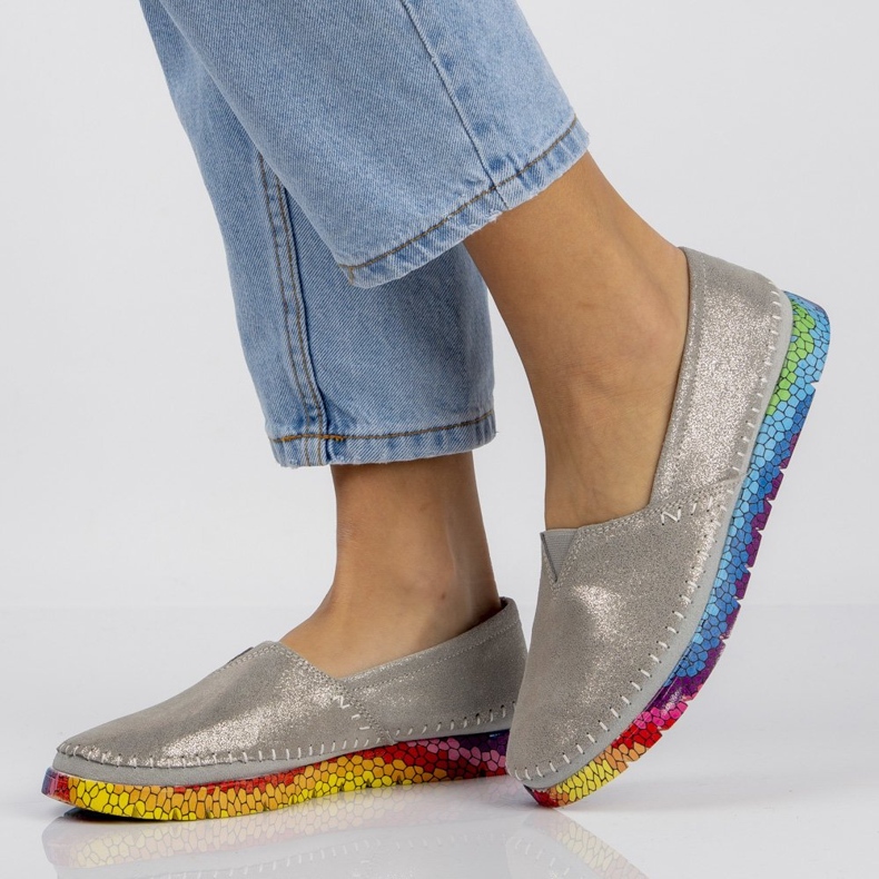 Bőr cipő Filippo DP1213 / 21 Si ezüst 2 Bőr cipő Filippo DP1213 / 21 Si ezüst 2