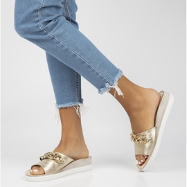 Bőr papucs Filippo 105 arany aranysárga 2 Bőr papucs Filippo 105 arany aranysárga 2