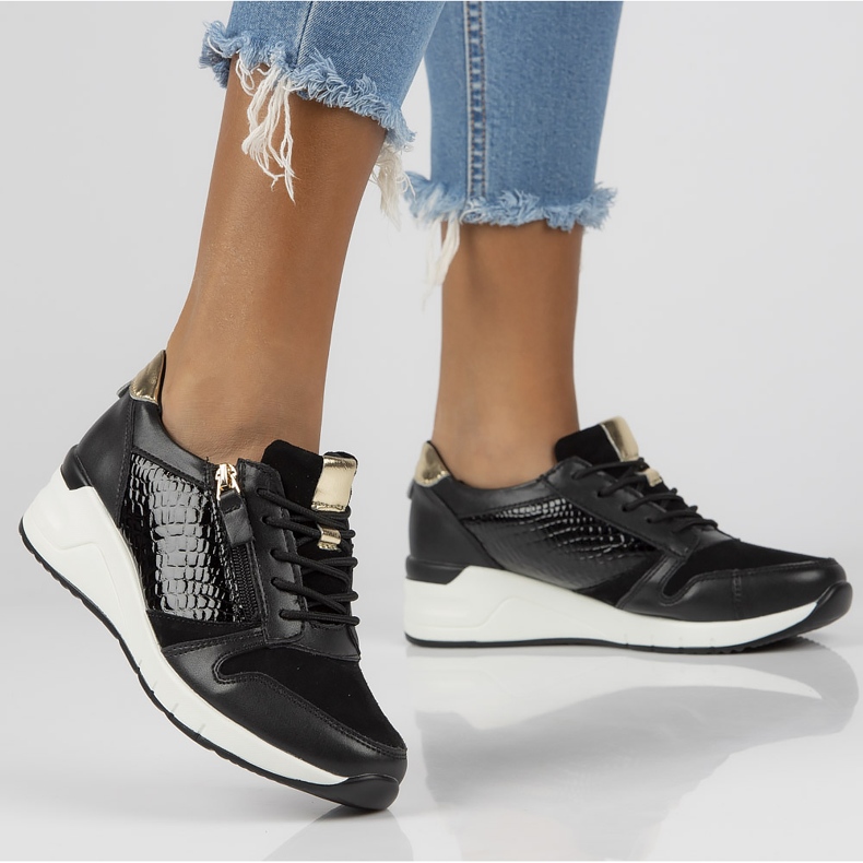 Bőr tornacipő Filippo DP2052 / 21 Bk fekete 2