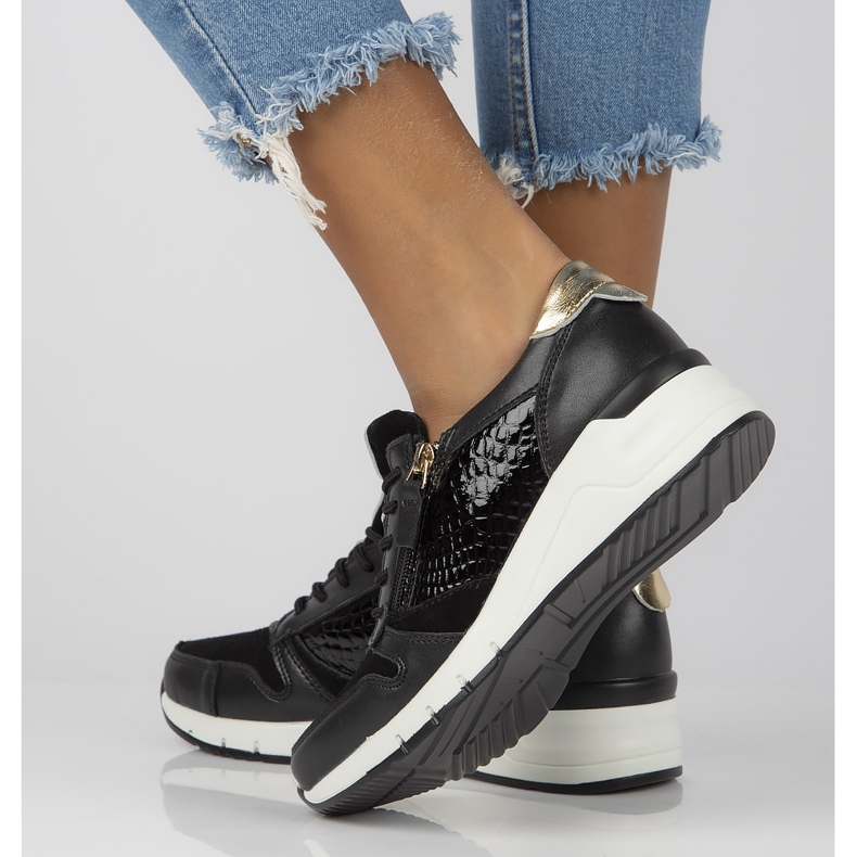 Bőr tornacipő Filippo DP2052 / 21 Bk fekete 1