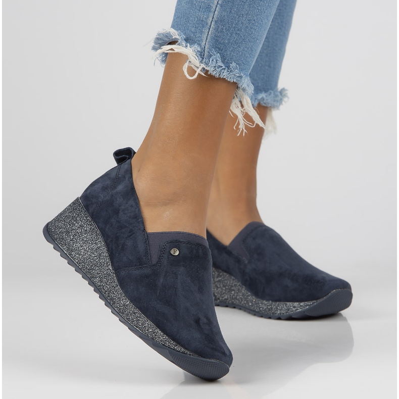 Bőr tornacipő Filippo DP1500 / 21 Nv sötétkék 1