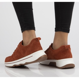 Filippo Bőr tornacipő DP3171 / 21 Br barna narancssárga 1