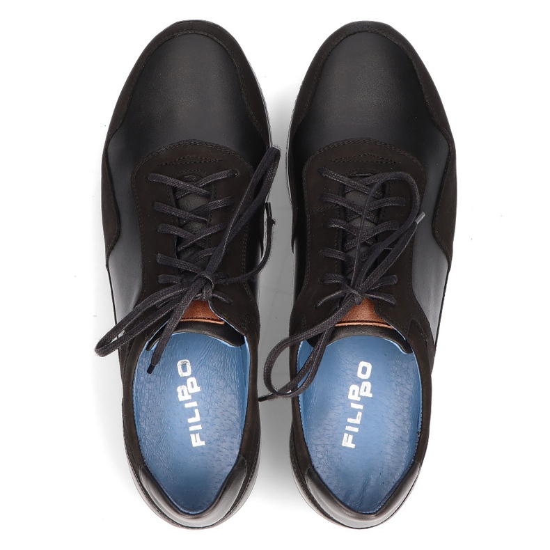 Bőr cipő Filippo 1755 fekete 1