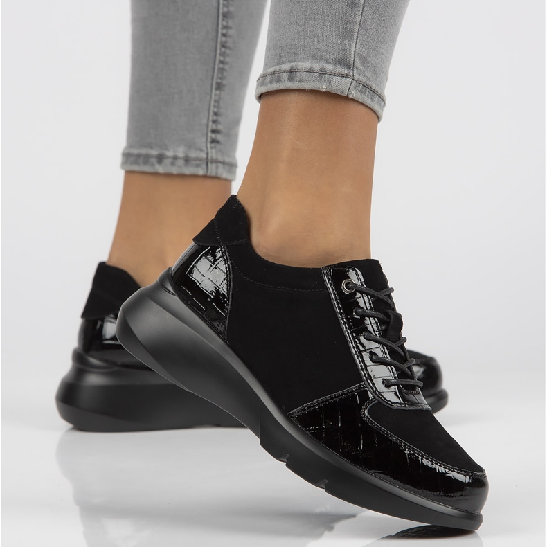 Bőr tornacipő Filippo DP3168 / 21 Bk fekete 2