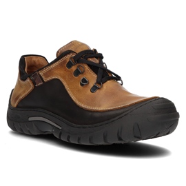 Bőr cipő Filippo 917 mustár barna 1