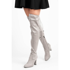 Betler Velúr csizma a poszton szürke 1