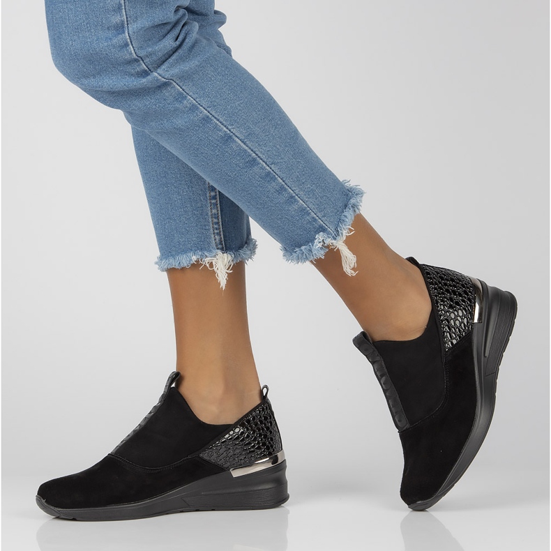 Bőr tornacipő Filippo DP1689 / 22 Bk Bk Fekete 1