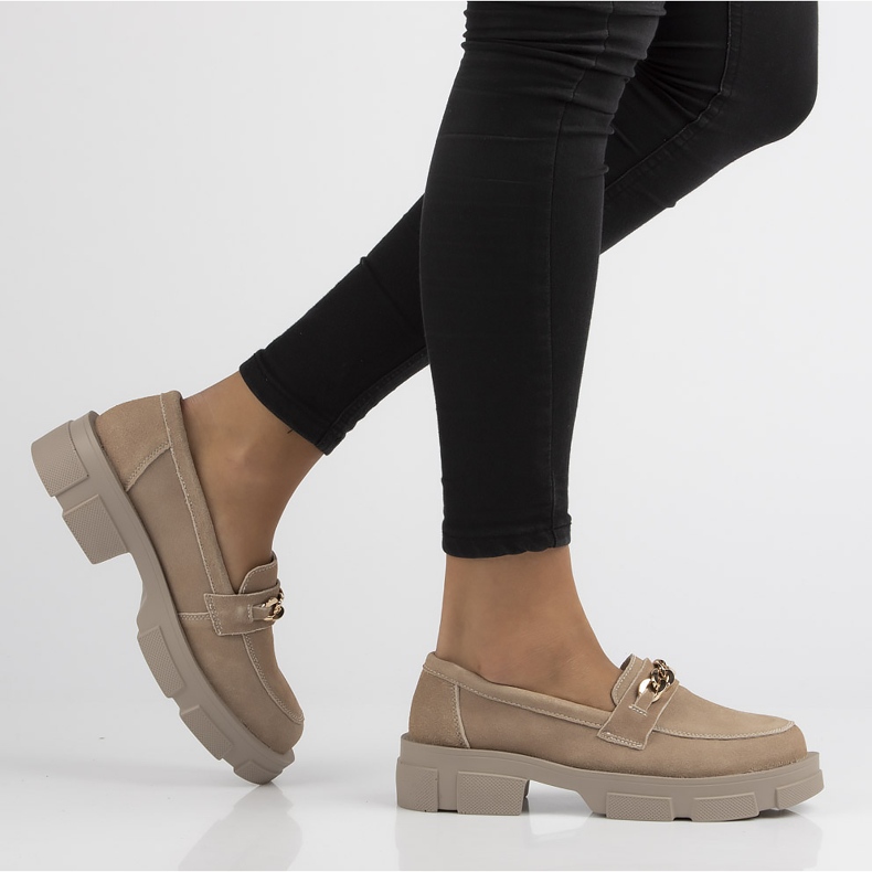 Bőr cipő Filippo DP3221 / 22 Legyen bézs 1