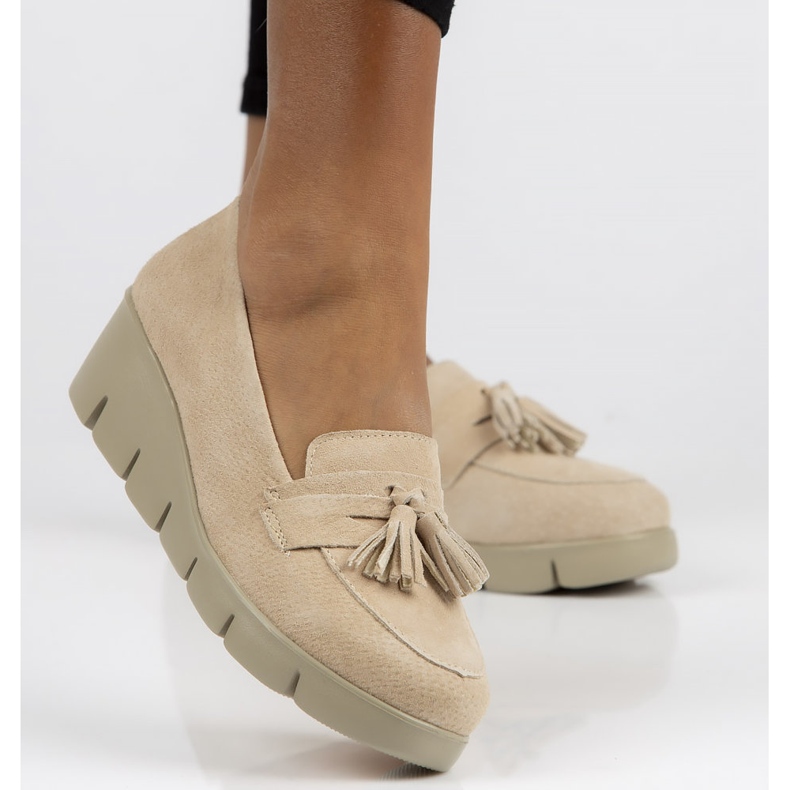 Bőr cipő Filippo DP3162 / 22 Legyen bézs 2 Bőr cipő Filippo DP3162 / 22 Legyen bézs 2