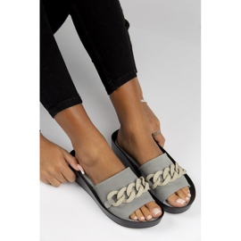 Bőr papucs Filippo DK3593 / 22 Gr szürke 2