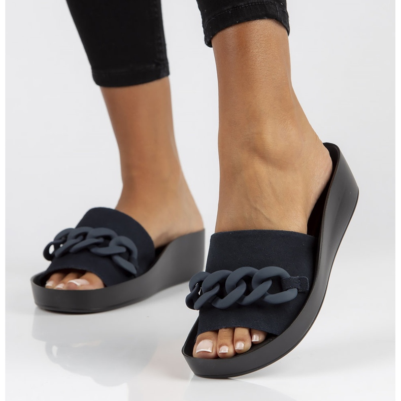 Bőr papucs Filippo DK3593 / 22 Nv sötétkék 2