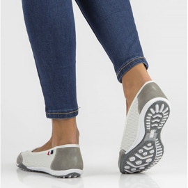 Bőr cipő Filippo DP142 / 22 Wh Gr fehér-szürke 2