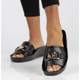 Bőr papucs Filippo DK3590 / 22 Bk fekete 2