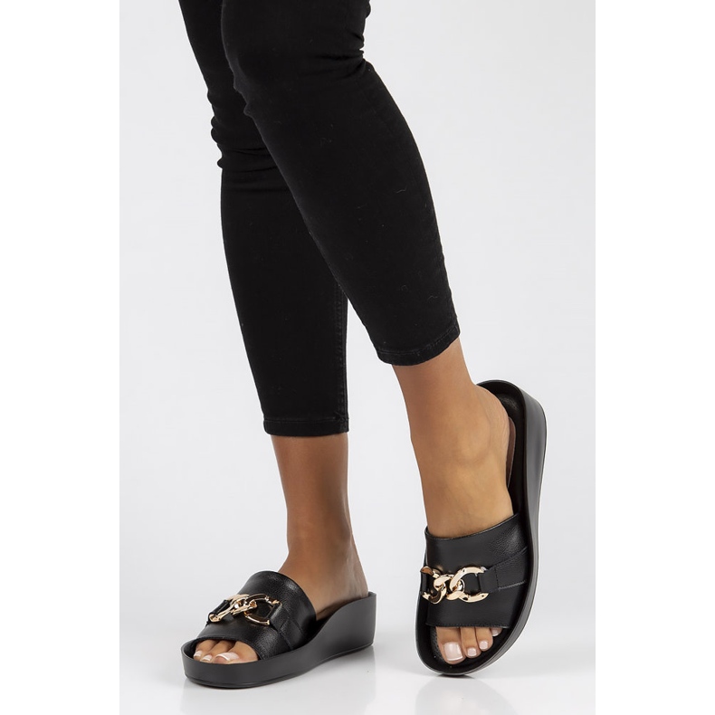 Bőr papucs Filippo DK3590 / 22 Bk fekete 1