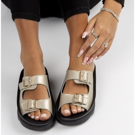 Bőr papucs Filippo DK3599 / 22 Go golden aranysárga 2