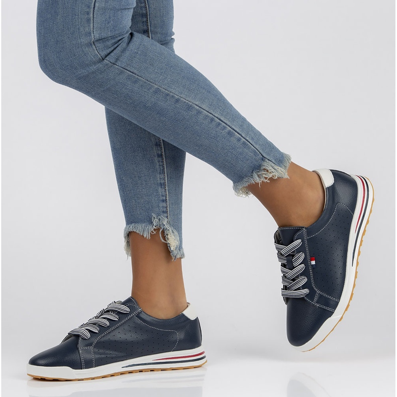 Bőr cipő Filippo DP3509 / 22 Nv sötétkék 1