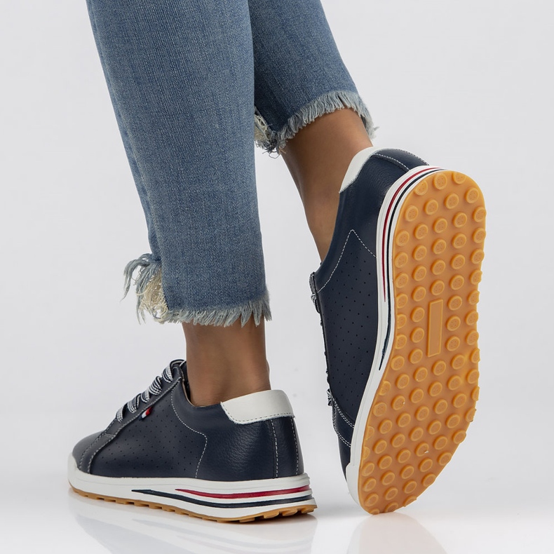 Bőr cipő Filippo DP3509 / 22 Nv sötétkék 2