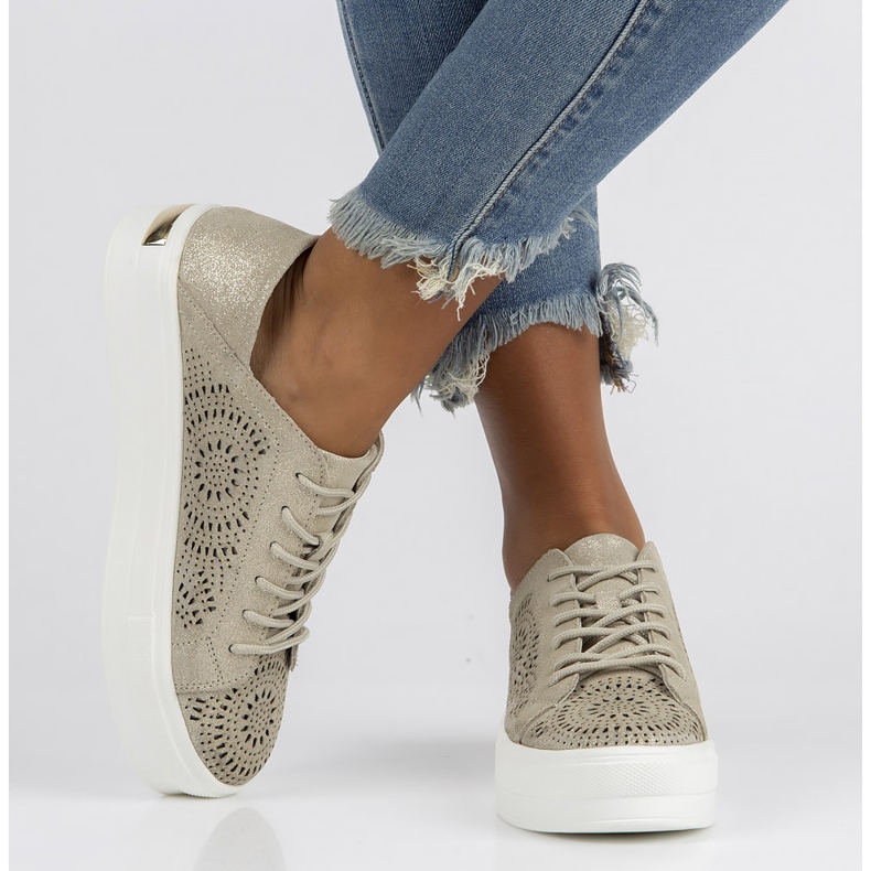 Bőr cipő FILIPPO DP3529 / 22 Go golden aranysárga 2