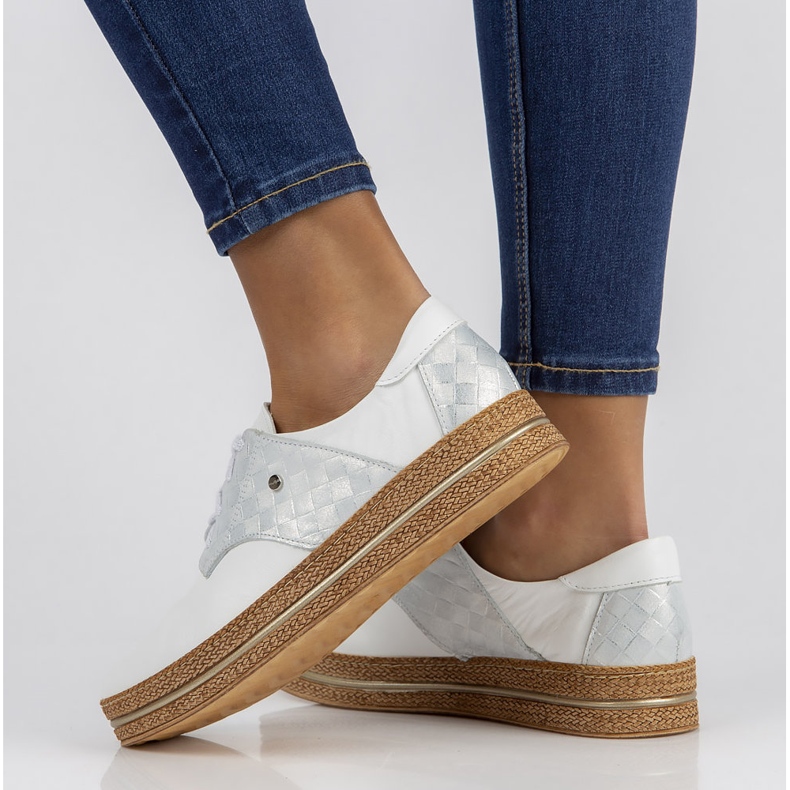 Bőr cipő Filippo 10123 fehér 1