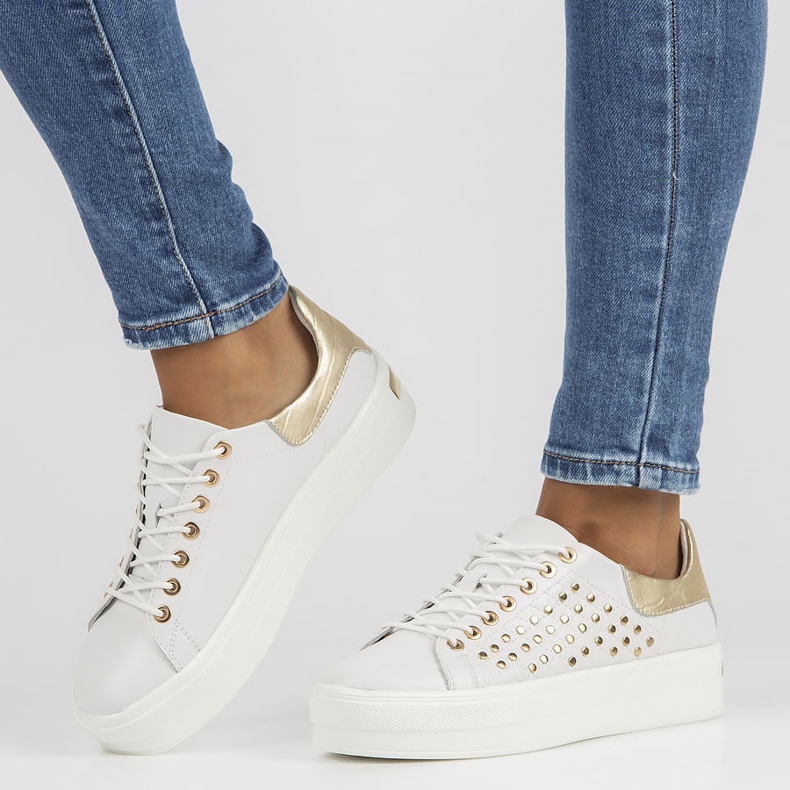 Bőr cipő FILIPPO DP3531 / 22 Wh fehér aranysárga 2 Bőr cipő FILIPPO DP3531 / 22 Wh fehér aranysárga 2