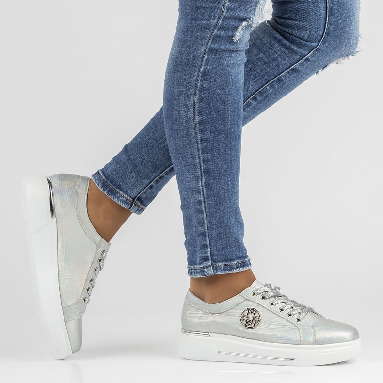 Bőr cipő FILIPPO DP3506 / 22 Si ezüst 2