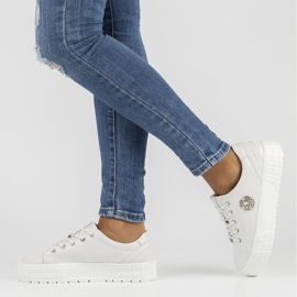 Bőr tornacipő FILIPPO DP3528 / 22 Wh fehér 1