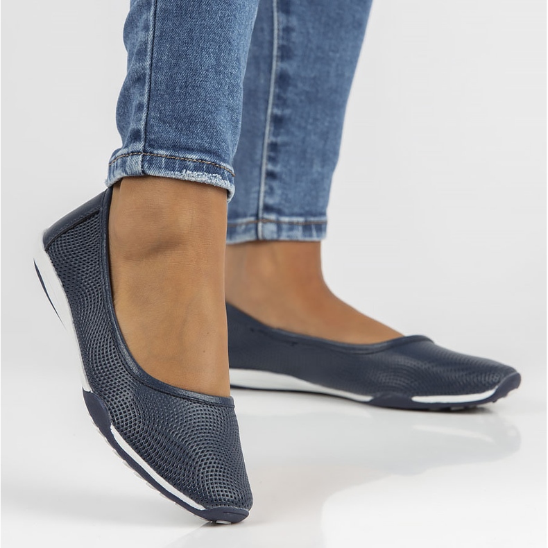 Bőr balerina Filippo DP3681 / 22 Nv sötétkék 1