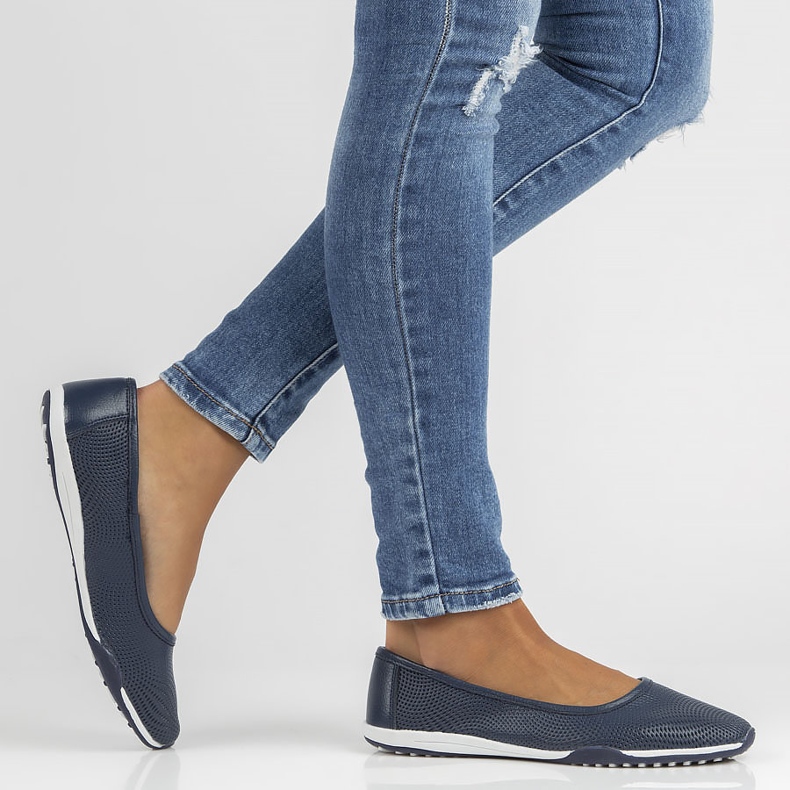 Bőr balerina Filippo DP3681 / 22 Nv sötétkék 2