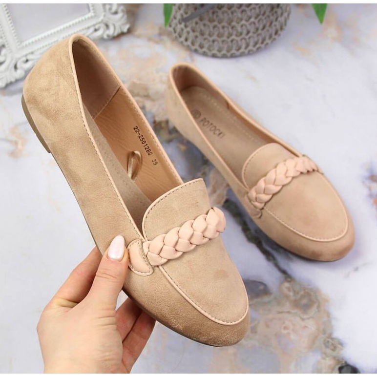Loafers lordsy Potocki W WOL64B bézs 1