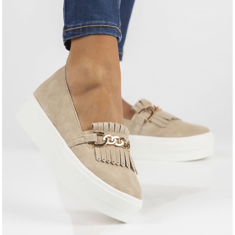 Bőr cipő Filippo DP3532 / 22 Legyen bézs 1