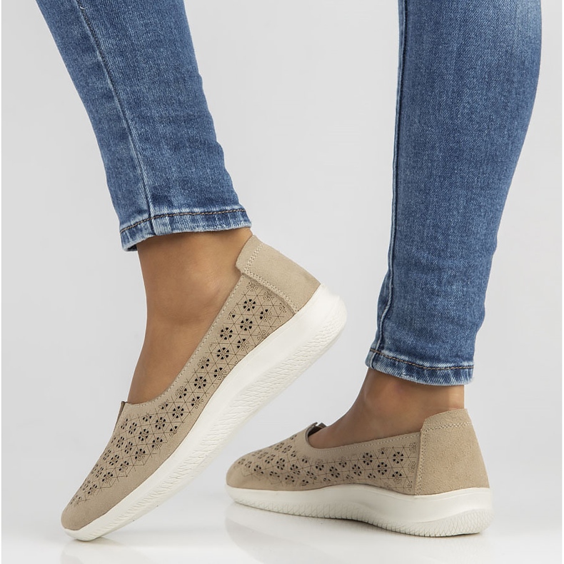 Bőr cipő Filippo DP3673 / 22 Legyen bézs 2