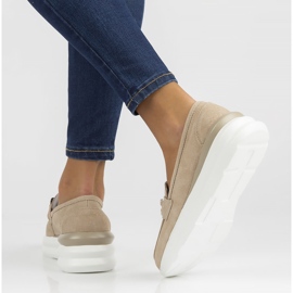 Bőr cipő Filippo DP3504 / 22 Legyen bézs 1