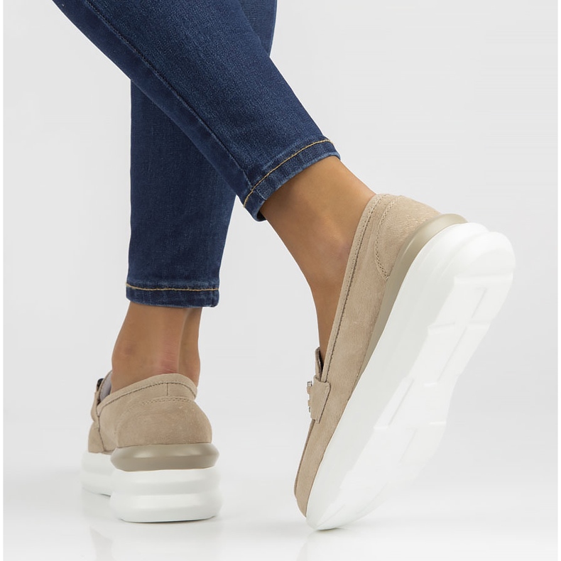 Bőr cipő Filippo DP3504 / 22 Legyen bézs 1