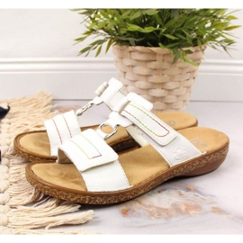 Tépőzáras bőr Rieker W RKR511 fehér 2