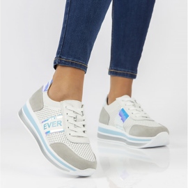 Bőr tornacipő Filippo DP1414 / 22 Bl kék fehér szürke 1